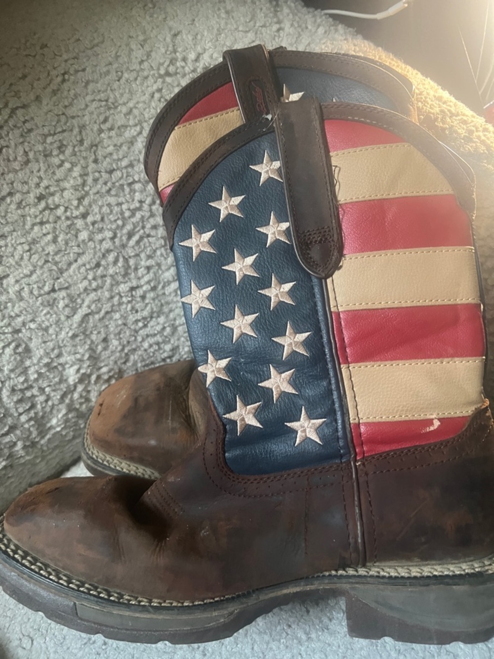 Durango Rebel American Flag Men’s Leather Western Boots 8.5
